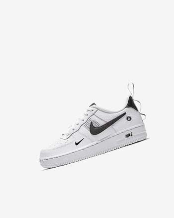 White / Black / Yellow / White Boys' Nike Force 1 LV8 Utility Shoes | UK5162