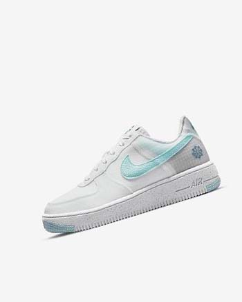 White / Blue Boys' Nike Air Force 1 Crater Sneakers | UK5350