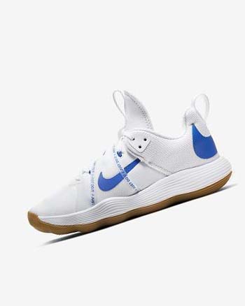 White / Blue Men's Nike React HyperSet Volleyball Shoes | UK3280