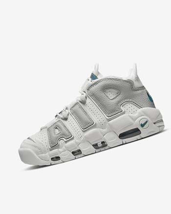 White / Grey / Grey Women's Nike Air More Uptempo Sneakers | UK3249