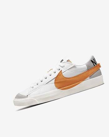 White / Grey / Orange Men's Nike Blazer Low '77 Jumbo Sneakers | UK2883