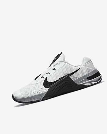 White / Grey / Platinum / Black Men's Nike Metcon 7 Training Shoes | UK2431