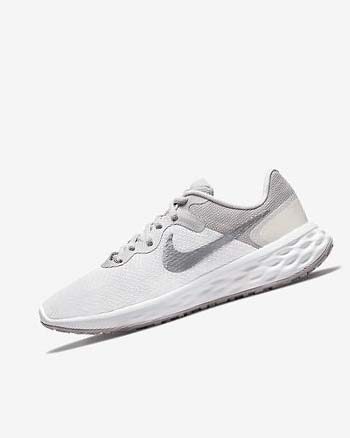 White / Grey Women's Nike Revolution 6 Next Nature Premium Running Shoes | UK4804