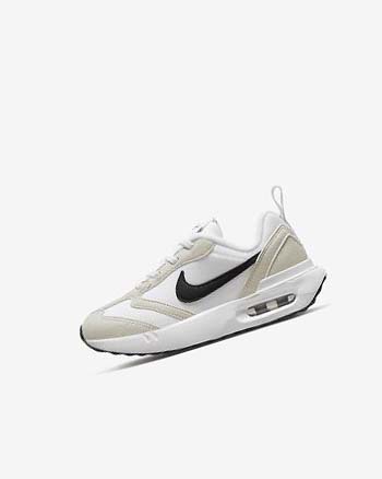 White / Light Beige / Black Girls' Nike Air Max Dawn Sneakers | UK4592