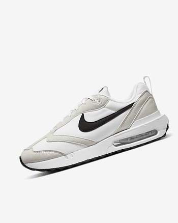 White / Light Beige / Black Men's Nike Air Max Dawn Sneakers | UK5361