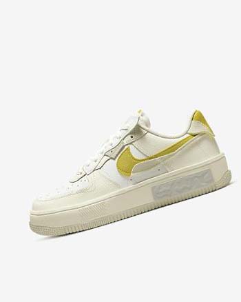 White / Light Beige Women's Nike Air Force 1 Fontanka Sneakers | UK5542