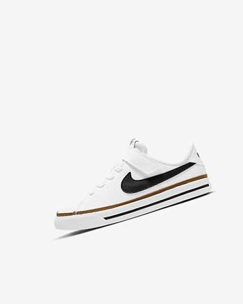 White / Light Brown / Black Girls' Nike Court Legacy Sneakers | UK4567