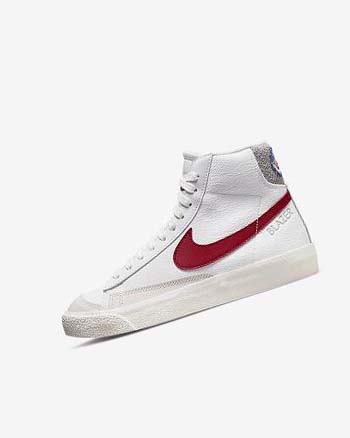 White / Light Grey / Red Boys' Nike Blazer Mid '77 Sneakers | UK5544