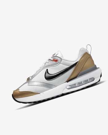 White / Metal Gold / Silver / Black Women's Nike Air Max Dawn SE Sneakers | UK3273