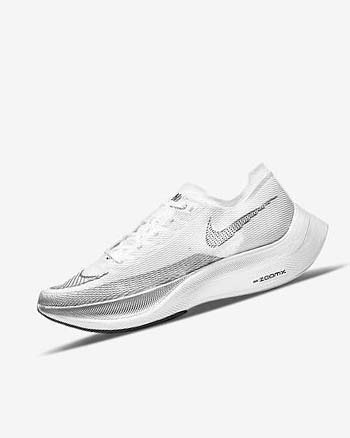 White / Metal Silver / Black Men's Nike ZoomX Vaporfly Next% 2 Running Shoes | UK5480