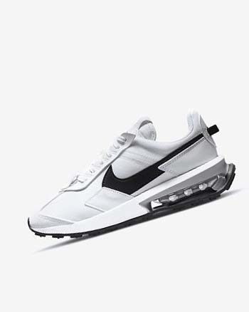 White / Metal Silver / Black Women's Nike Air Max Pre-Day Sneakers | UK3181