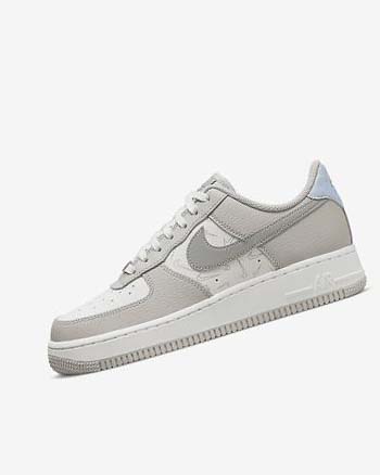 White / Metal Silver / Platinum Women's Nike Air Force 1 '07 Sneakers | UK5552