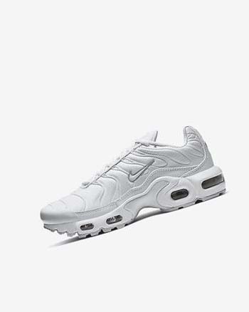 White / Metal Silver / White Boys' Nike Air Max Plus Sneakers | UK5388