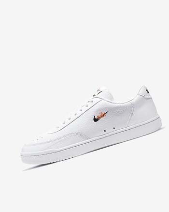 White / Orange / Black Men's Nike Court Vintage Premium Sneakers | UK3210