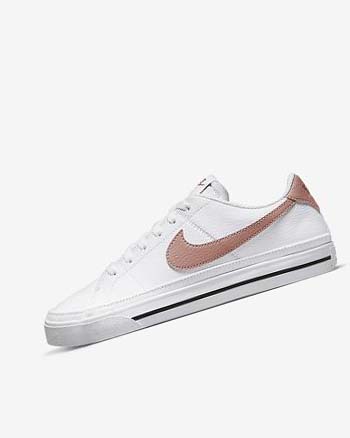 White / Orange / Black / Rose Women's Nike Court Legacy Next Nature Sneakers | UK4783