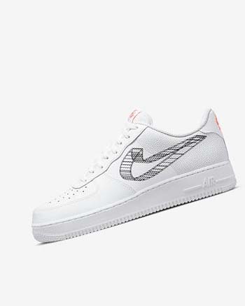 White / Orange / Platinum / Black Men's Nike Air Force 1 '07 Sneakers | UK4725