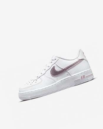 White / Pink Boys' Nike Air Force 1 Sneakers | UK4597