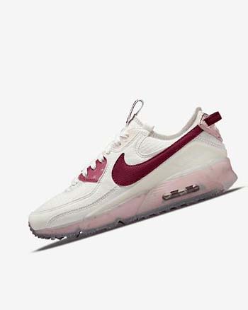 White / Pink / Burgundy Women's Nike Air Max Terrascape 90 Sneakers | UK5386