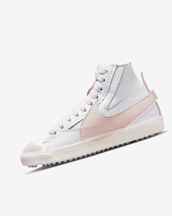 White / Pink Women's Nike Blazer Mid '77 Jumbo Sneakers | UK4656