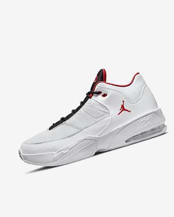 White / Platinum / Black / Red Men's Nike Jordan Max Aura 3 Basketball Shoes | UK5298