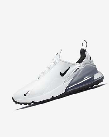 White / Platinum / Black Women's Nike Air Max 270 G Golf Shoes | UK4991