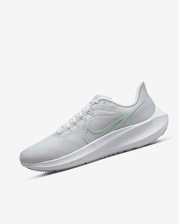 White / Platinum / Green / Mint Women's Nike Air Zoom Pegasus 39 Running Shoes | UK5262