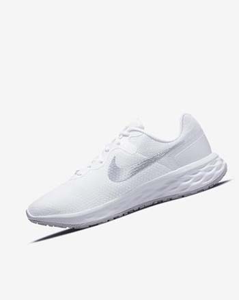 White / Platinum / Metal Silver Women's Nike Revolution 6 Next Nature Running Shoes | UK2247