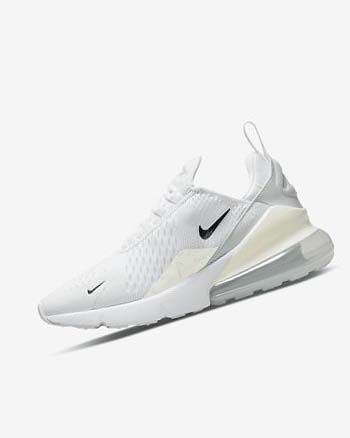 White / Platinum / Metal Silver Women's Nike Air Max 270 Casual Shoes | UK4908