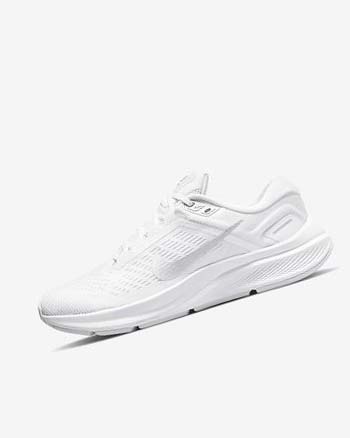 White / Platinum / Platinum / Metal Silver Women's Nike Air Zoom Structure 24 Running Shoes | UK4844