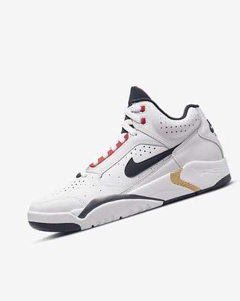 White / Red / Metal Gold / Navy Men's Nike Air Flight Lite Mid Casual Shoes | UK4551