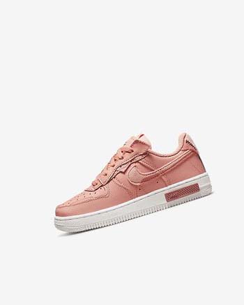 White / Red Pink / Light Girls' Nike Force 1 Fontanka Shoes | UK2703