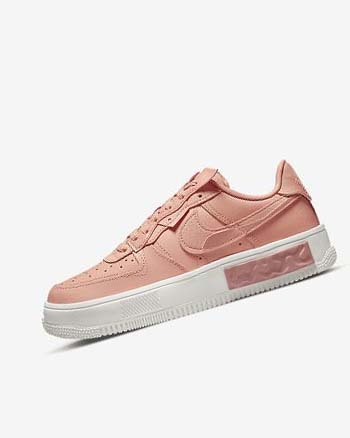 White / Red Pink / Light Women's Nike Air Force 1 Fontanka Sneakers | UK5177