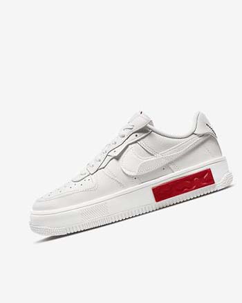 White / Red Women's Nike Air Force 1 Fontanka Sneakers | UK4673