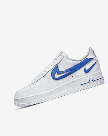 White / Royal Men's Nike Air Force 1 '07 Sneakers | UK4999