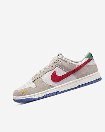 White / Royal / Red Men's Nike Dunk Low Sneakers | UK2326