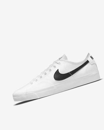 White / White / Black / Black Men's Nike SB BLZR Court Skate Shoes | UK4986