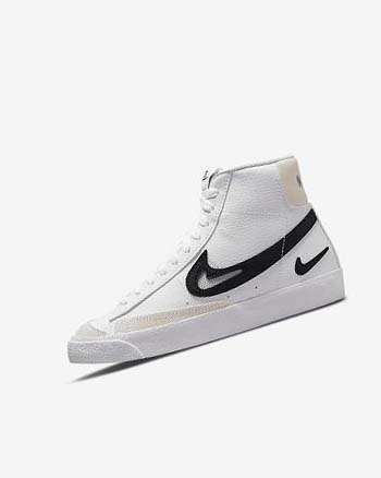 White / White / Black Girls' Nike Blazer Shoes | UK4888