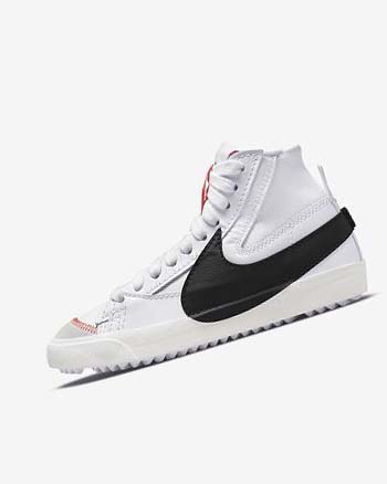 White / White / Black Women's Nike Blazer Mid '77 Jumbo Sneakers | UK2485