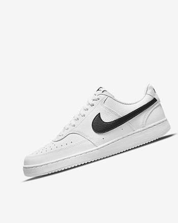 White / White / Black Women's Nike Court Vision Low Next Nature Sneakers | UK5582