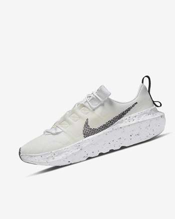 White / White / Black Women's Nike Crater Impact Sneakers | UK2275