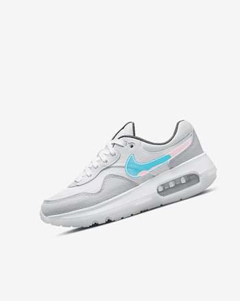 White / White / Blue Grey Girls' Nike Air Max Motif Shoes | UK2851