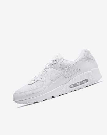 White / White / Grey / White Men's Nike Air Max 90 Casual Shoes | UK2968