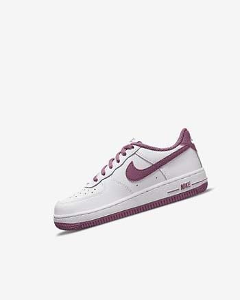 White / White / Light Burgundy Girls' Nike Force 1 '06 Shoes | UK2329