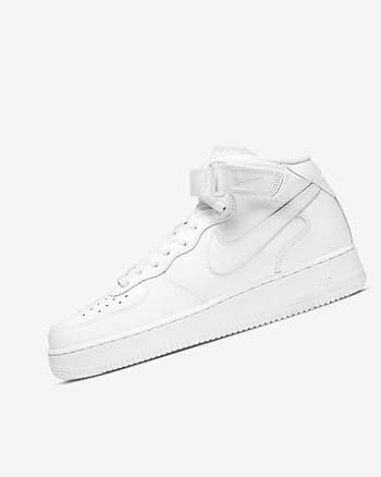 White / White Men's Nike Air Force 1 Mid '07 Sneakers | UK2970