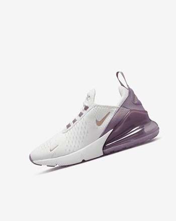 White / White / Metal Red Brown Boys' Nike Air Max 270 Casual Shoes | UK5277