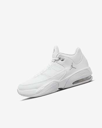 White / White / Metal Silver Boys' Nike Jordan Max Aura 3 Basketball Shoes | UK2679