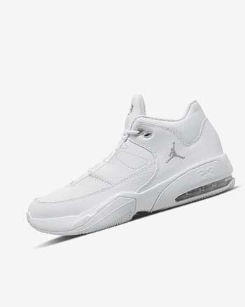 White / White / Metal Silver Men's Nike Jordan Max Aura 3 Basketball Shoes | UK5088