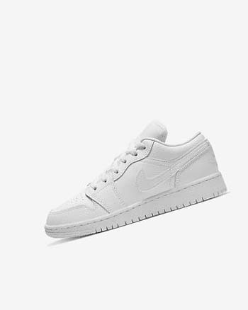 White / White / White Boys' Nike Air Jordan 1 Low Sneakers | UK3094