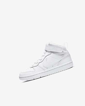 White / White / White Boys' Nike Court Borough Mid 2 Shoes | UK3120