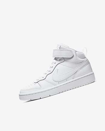 White / White / White Boys' Nike Court Borough Mid 2 Shoes | UK5407